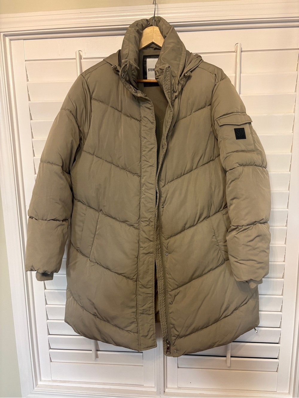 Steve Madden Tan Longer Length Puffer Coat Size XL
